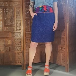 Electric multi patterned 80s Platinum by Dorothy Schueler pencil skirt